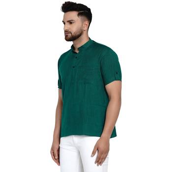Green plain rayon men-kurtas 3