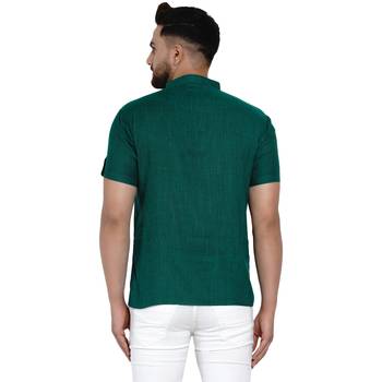 Green plain rayon men-kurtas 4