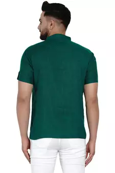 Green plain rayon men-kurtas