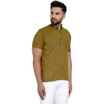 Green plain rayon men-kurtas 2