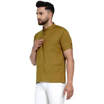 Green plain rayon men-kurtas 3