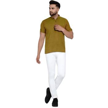 Green plain rayon men-kurtas 5