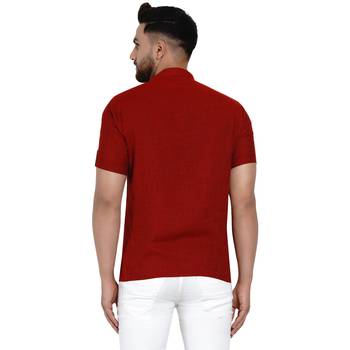 Maroon plain rayon men-kurtas 4