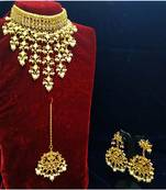 Transparent Colored Kundan Stone Studded Designer Choker Set