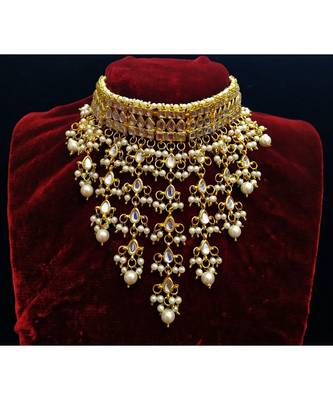 Transparent Colored Kundan Stone Studded Designer Choker Set 2