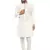 White embroidered art silk kurta-pajama