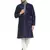 Dark Blue Dupion Silk Plain Kurta Pajama