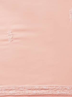 Ada Hand Crafted Peach Faux Georgette Lucknowi Chikankari Indian Women Saree with Blouse - A191789 4