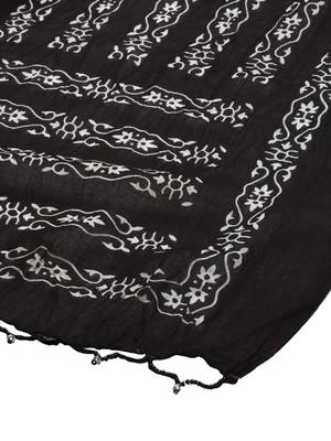 Black Cotton Printed Dupatta 2