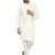 White embroidered art silk kurta-pajama