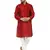 Red embroidered art silk kurta-pajama
