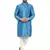 Turquoise embroidered art silk kurta-pajama