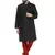 Black embroidered art silk kurta-pajama