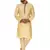 Beige embroidered art silk kurta-pajama