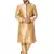 Brown embroidered art silk kurta-pajama