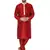 Red embroidered art silk kurta-pajama