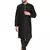 Black embroidered art silk kurta-pajama
