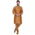 Brown embroidered art silk kurta-pajama