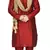 Red embroidered art silk kurta-pajama