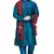 Turquoise embroidered art silk kurta-pajama