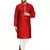Red embroidered art silk kurta-pajama