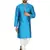 Turquoise embroidered art silk kurta-pajama