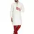White embroidered art silk kurta-pajama