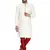 White embroidered art silk kurta-pajama