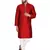 Red embroidered art silk kurta-pajama