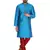 Turquoise embroidered art silk kurta-pajama