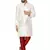 White embroidered art silk kurta-pajama
