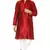 Red embroidered art silk kurta-pajama