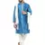 Turquoise embroidered art silk kurta-pajama