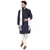 Blue embroidered art silk kurta-pajama