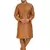 Brown embroidered art silk kurta-pajama