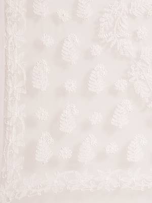 Ada Handmade Pink Faux Georgette Lucknowi Chikankari Indian Women Saree With Blouse - A130086 3