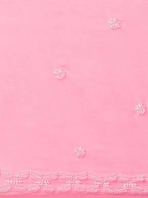 Ada Hand Embroidered Pink Faux Georgette Lucknowi Chikankari Saree With Blouse - A219455 3