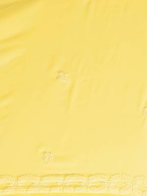 Hand Crafted Yellow Georgette Lucknowi Chikankari Indian Women Saree With Blouse 4