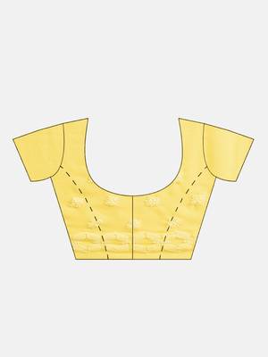 Hand Crafted Yellow Georgette Lucknowi Chikankari Indian Women Saree With Blouse 5