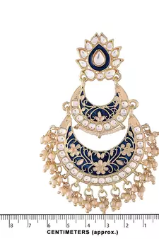 Designer Meenakari Earrings Glided With Kundans & Pearls 
