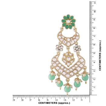  Handcrafted Meena Work Earring Glided With Kundan & Pearls  4