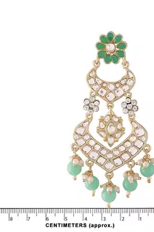  Handcrafted Meena Work Earring Glided With Kundan & Pearls 