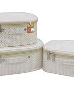 atorakushon® Fabric Makeup Storage Box Shaving Travel Vanity Cosmetic Bag Wardrobe Organizer Jewellery Pouch (dot Cream)