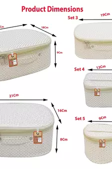 ATORAKUSHON   FABRIC MAKEUP STORAGE BOX SHAVING TRAVEL VANITY COSMETIC BAG WARDROBE ORGANIZER JEWELLERY POUCH CREAM
