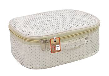 ATORAKUSHON   FABRIC MAKEUP STORAGE BOX SHAVING TRAVEL VANITY COSMETIC BAG WARDROBE ORGANIZER JEWELLERY POUCH CREAM 5