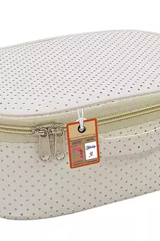 ATORAKUSHON   FABRIC MAKEUP STORAGE BOX SHAVING TRAVEL VANITY COSMETIC BAG WARDROBE ORGANIZER JEWELLERY POUCH CREAM