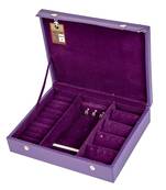 atorakushon   Wooden Travelling Makeup Storage Box Cosmetic Necklace Pouch Vanity Jewellery Organizer for Woman (Purple)
