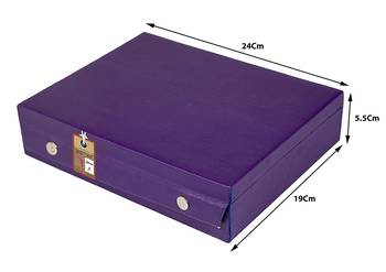 atorakushon   Wooden Travelling Makeup Storage Box Cosmetic Necklace Pouch Vanity Jewellery Organizer for Woman (Purple) 3