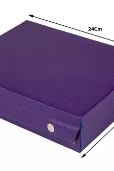 atorakushon   Wooden Travelling Makeup Storage Box Cosmetic Necklace Pouch Vanity Jewellery Organizer for Woman (Purple)