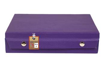 atorakushon   Wooden Travelling Makeup Storage Box Cosmetic Necklace Pouch Vanity Jewellery Organizer for Woman (Purple) 4